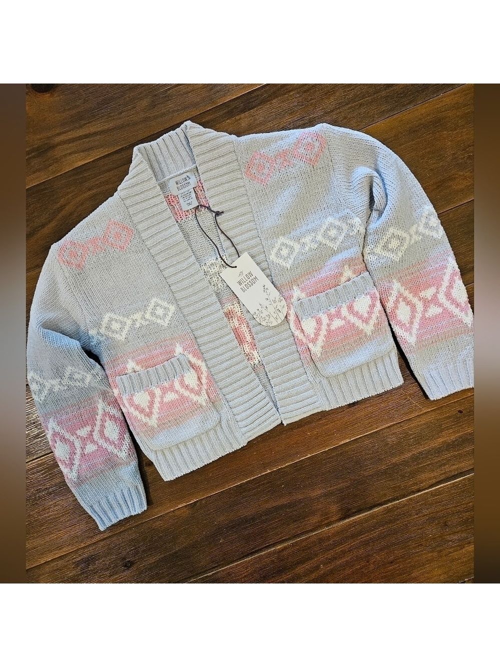 WILLOW BLOSSOM NWT GIRL'S SUPER SOFT CARDIGAN FRONT POCKETS SIZE XS (4/5)
